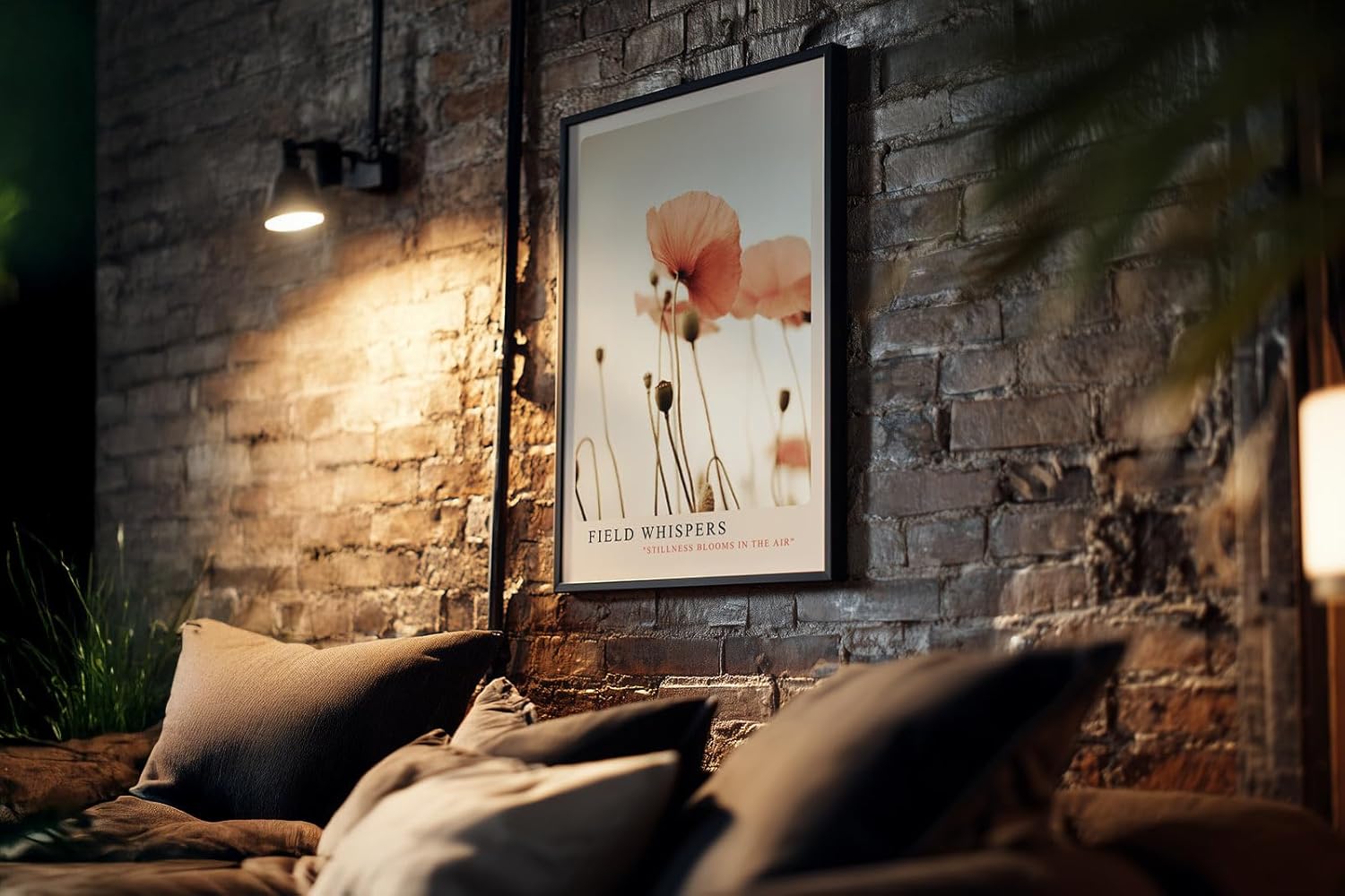 Paul Sinus Kunstdruck 40x60cm Field Whispers – Zarte Mohnblumen im Gegenlicht als poetisches Naturmotiv in sanften Tönen