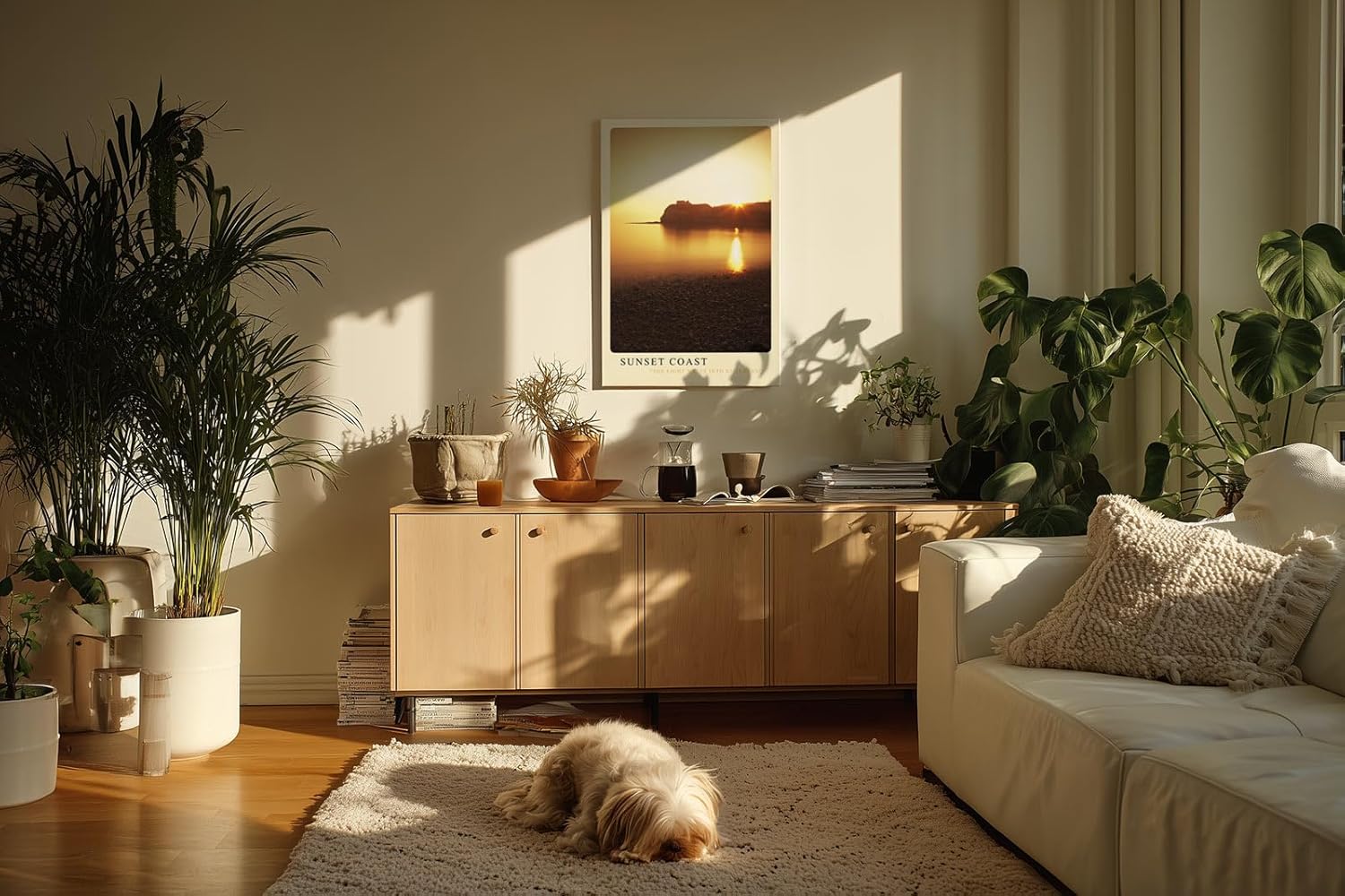 Paul Sinus Kunstdruck 40x60cm Sonnenuntergang Küste Meer Licht Spiegelung Ruhe Sunset Coast