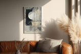 Paul Sinus Wandbild in 40x60cm Abstract Nightfall – Zeitgenössische abstrakte Kunst mit kontrastreicher Geometrie und strukturierten Flächen
