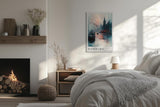 Paul Sinus Leinwandbild 80x120cm Hamburg Misty Evenings – Atmosphärische Hafenszene mit nebligem Elbufer, beleuchteten Gebäuden, Schiffe