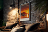 Paul Sinus Kunstdruck 40x60cm El Nido Sonnenuntergang – Feuer am Horizont über dem Meer der Philippinen