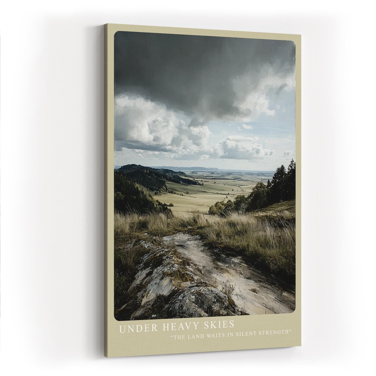 Paul Sinus Wandbild in 40x60cm dramatische Landschaft unter schweren Wolken – stimmungsvolles Naturmotiv für ausdrucksstarke Raumgestaltung