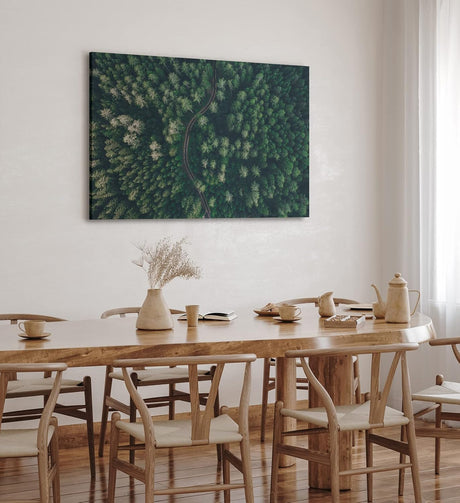 Paul Sinus Wandbild 120x80cm Wald aus der Vogelperspektive Tannenwald Waldstraße