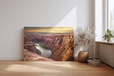 Sinus Art Wandbild 120x80cm Weite Felsformationen und Flussverlauf in harmonischer Farbgebung