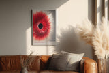 Paul Sinus Wandbild in 40x60cm Core Reaction Dynamische rote und weiße Strahlenstruktur