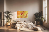 Sinus Art Wandbild 120x80cm Wassertropfen auf rotem Blütenrand – poetisches Motiv mit emotionaler Tiefe