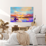 Paul Sinus Wandbild 120x80cm Sonnenaufgang Fischerboot Meer Horizont Abstrakt
