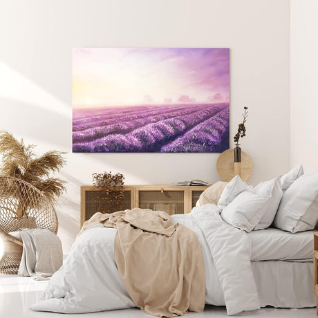Paul Sinus Wandbild 120x80cm Lavendel Blumen Violett Lavendelfeld Abstrakt Kunstvoll
