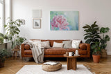 Sinus Art Wandbild 120x80cm Sanfte Blume in Nahaufnahme mit verträumter Hintergrundunschärfe