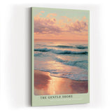Paul Sinus Wandbild in 40x60cm Sanfter Sonnenuntergang am Meer mit pastellfarbenem Himmel und weichen Wellen
