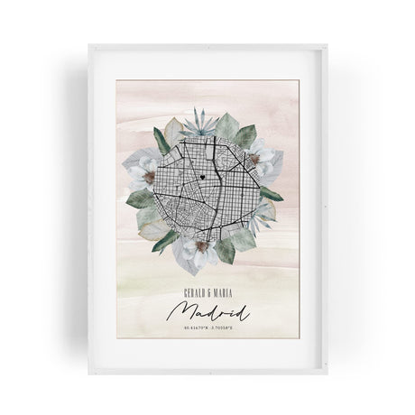 Paul Sinus Bilderrahmen individuell personalisiert mit deinen GPS Koordinaten und Namen. 30cm x 42cm Holz Wechselrahmen mit Glas und Passepartout. Einzigartige Geschenkidee. (ohne Rahmen)
