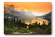 Sinus Art Wandbild 120x80cm Malerische Berglandschaft mit Sonnenuntergang und reflektierendem See