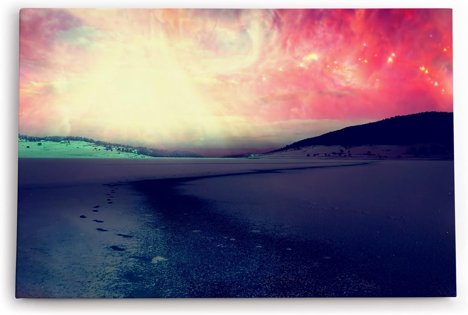 Paul Sinus Wandbild 120x80cm Kunstvolle Landschaft Berge Universum Fantasie