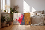 Sinus Art Wandbild 120x80cm Dynamische Farbflächen in Rot, Schwarz und Gold mit fließenden Übergängen