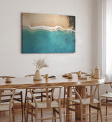 Paul Sinus Wandbild 120x80cm Strand aus der Vogelperspektive Türkis Meer Ozean Sandstrand