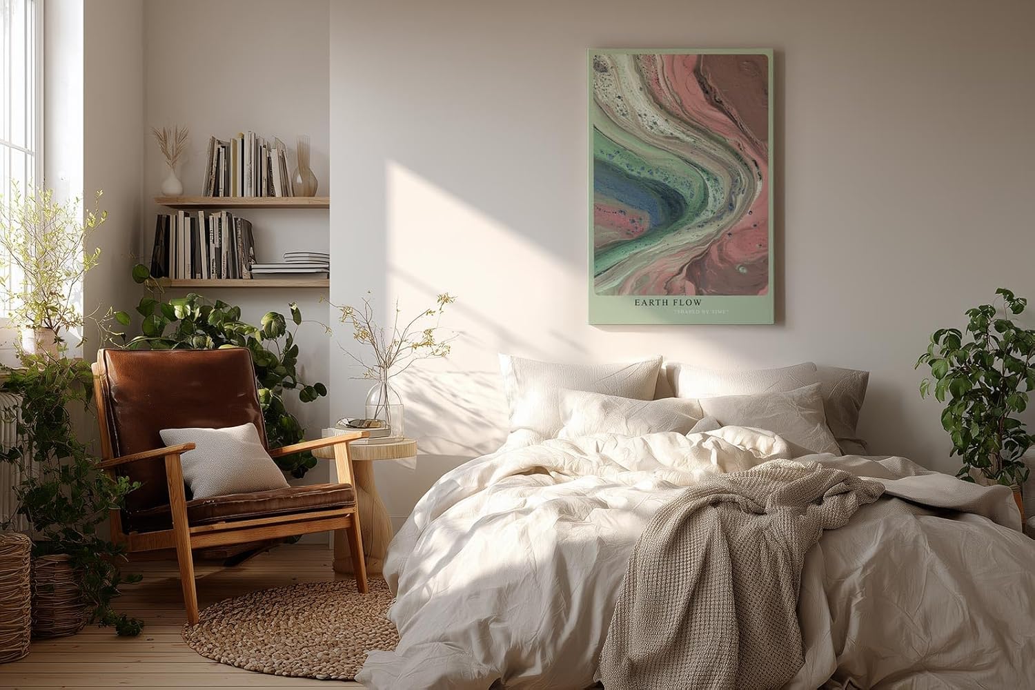 Paul Sinus Wandbild in 40x60cm Earth Flow Abstrakte Fließstrukturen in Grün-, Blauund Erdtönen