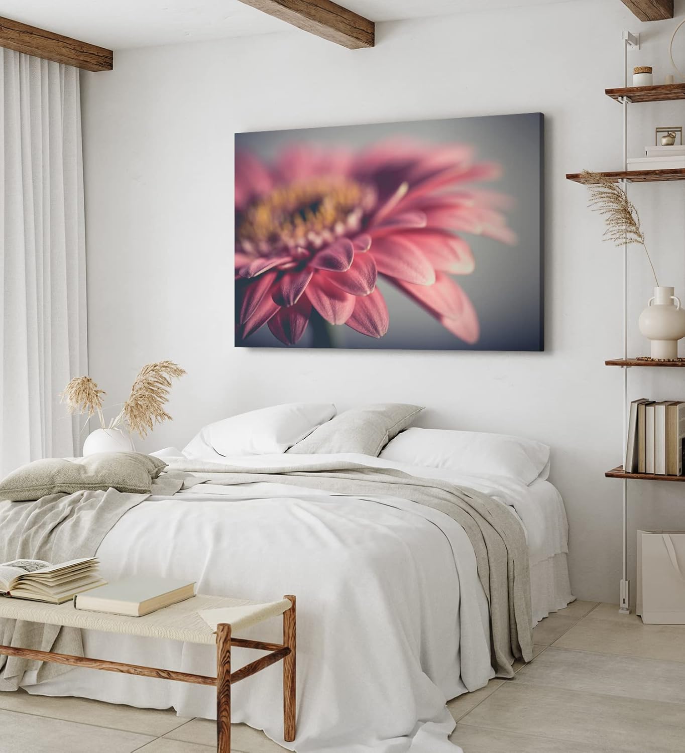 Paul Sinus Wandbild 120x80cm Gerbera Blume Blüte Rosa Nahaufnahme Kunstvoll