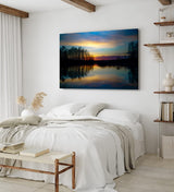 Paul Sinus Wandbild 120x80cm Abenddämmerung über ein See Natur Sonnenuntergang