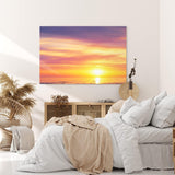 Paul Sinus Wandbild 120x80cm Roter Himmel Sonnenuntergang Meer Schwan Horizont