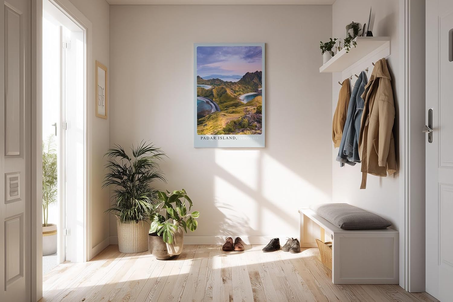 Paul Sinus Kunstdruck 40x60cm Padar Island Indonesien – tropische Insellandschaft mit Buchten und Bergen bei Sonnenaufgang