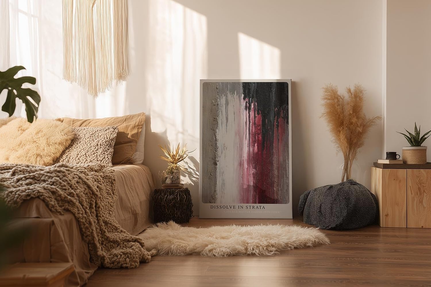 Paul Sinus Wandbild in 40x60cm Dissolve in Strata – Abstraktes Kunstwerk mit vertikalen Farbverläufen und grober Oberflächenstruktur