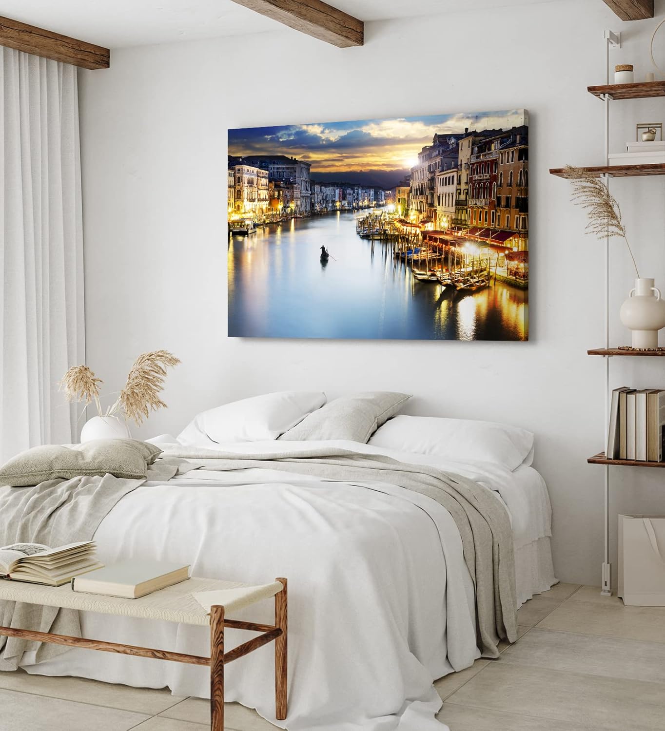 Paul Sinus Wandbild 120x80cm Venedig Abend Gondel Italien Sonnenuntergang