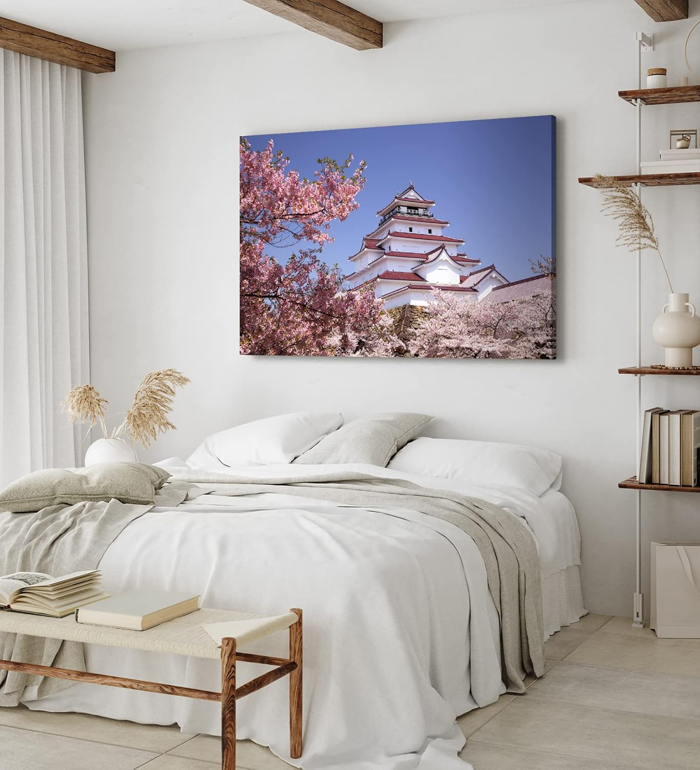Paul Sinus Wandbild 120x80cm Burg Aizu-Wakamatsu Kranichburg japanisches Schloss Japan