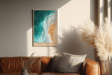 Paul Sinus Wandbild in 40x60cm Algarve Portugal – Luftaufnahme von Küste und Meer in Türkisund Goldtönen