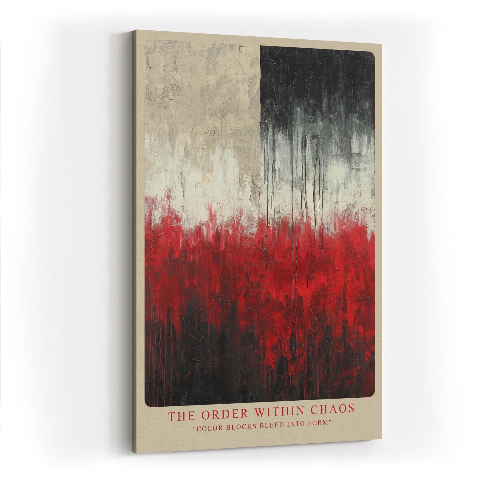 Paul Sinus Wandbild in 40x60cm The Order Within Chaos – Ausdrucksstarkes Kunstwerk mit klaren Farbblöcken und vertikaler Linienstruktur