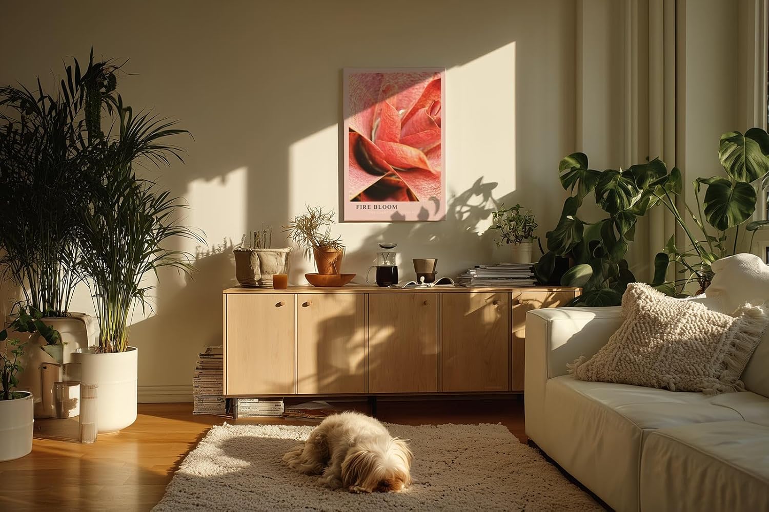 Paul Sinus Kunstdruck 40x60cm Pflanze Makro Rot Struktur Natur Tropisch Fire Bloom