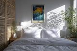 Paul Sinus Kunstdruck 40x60cm Autumn Drop Ahornblatt Wassertropfen Bokeh Makro Kunst Natur