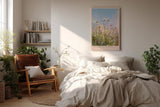 Paul Sinus Wandbild in 40x60cm Song of the Meadow Zarte Wildblumen im Sommerwind vor blauem Himmel für frische und natürliche Raumakzente