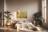 Sinus Art Wandbild 120x80cm Rote Mohnblumen im weichen Gegenlicht – luftig, lebendig und romantisch