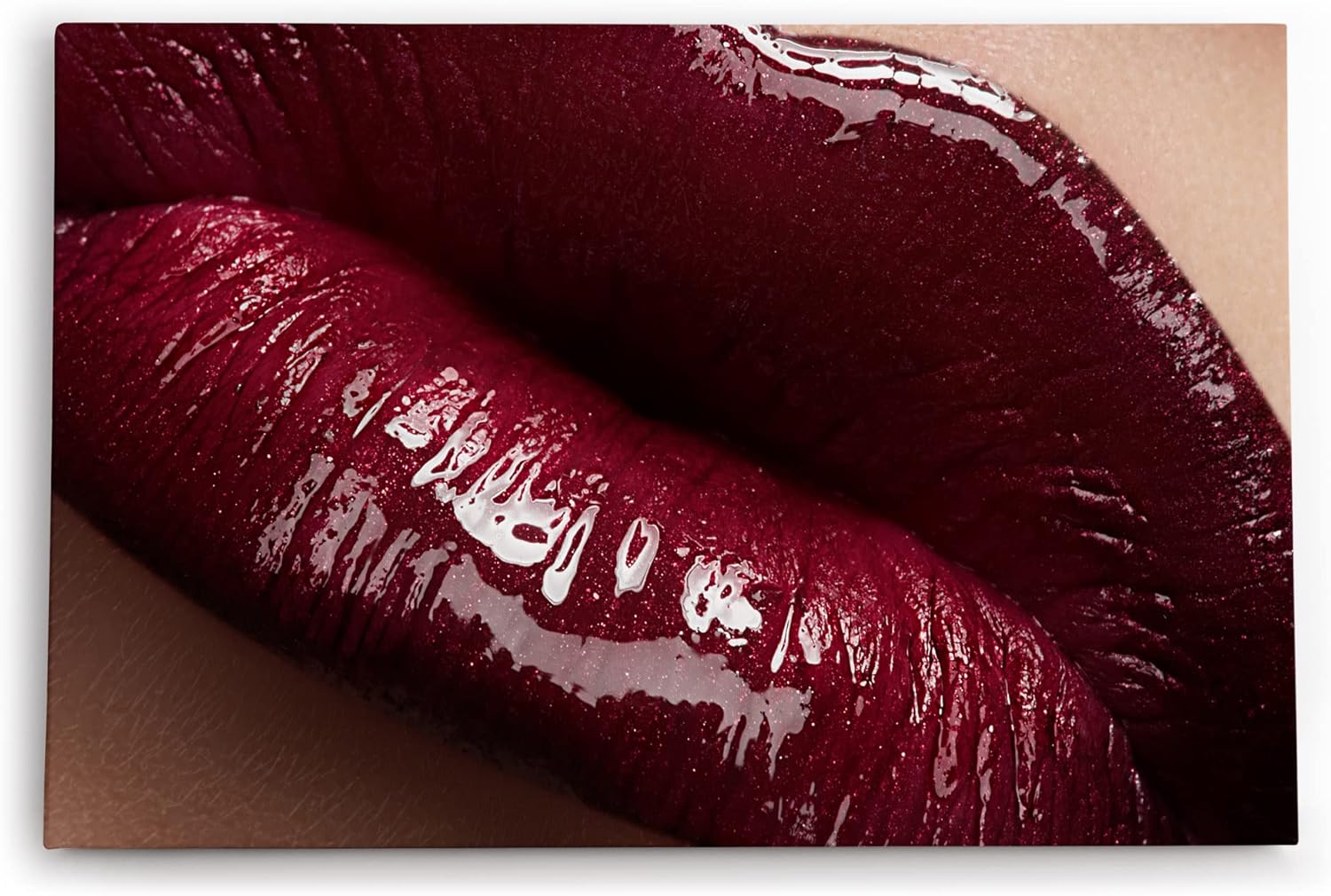 Paul Sinus Wandbild 120x80cm Volle Lippen roter Lippenstift Schlafzimmer Sexy