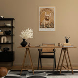 Paul Sinus Leinwandbild 40x60cm French Bulldog – Edles Leinwandbild einer französischen Bulldogge in kunstvollem Jugendstil-Rahmen, warmes Vintage-Design