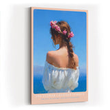 Paul Sinus Wandbild in 40x60cm The Flower Crowned Summer Romantic Woman with Floral Hair Wreath by the Sea in Sunlit Colors