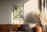 Paul Sinus Wandbild in 40x60cm The Color Maze – Farbintensive abstrakte Kunst in Blau-, Gelbund Schwarztönen