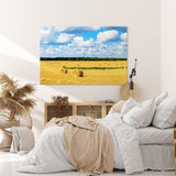 Paul Sinus Wandbild 120x80cm Weizenfeld Weizenernte Feld Natur weiße Wolken