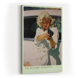 Paul Sinus Wandbild in 40x60cm The Blonde Vendetta – Blonde Frau mit Pistole im Retro-Pin-up-Stil