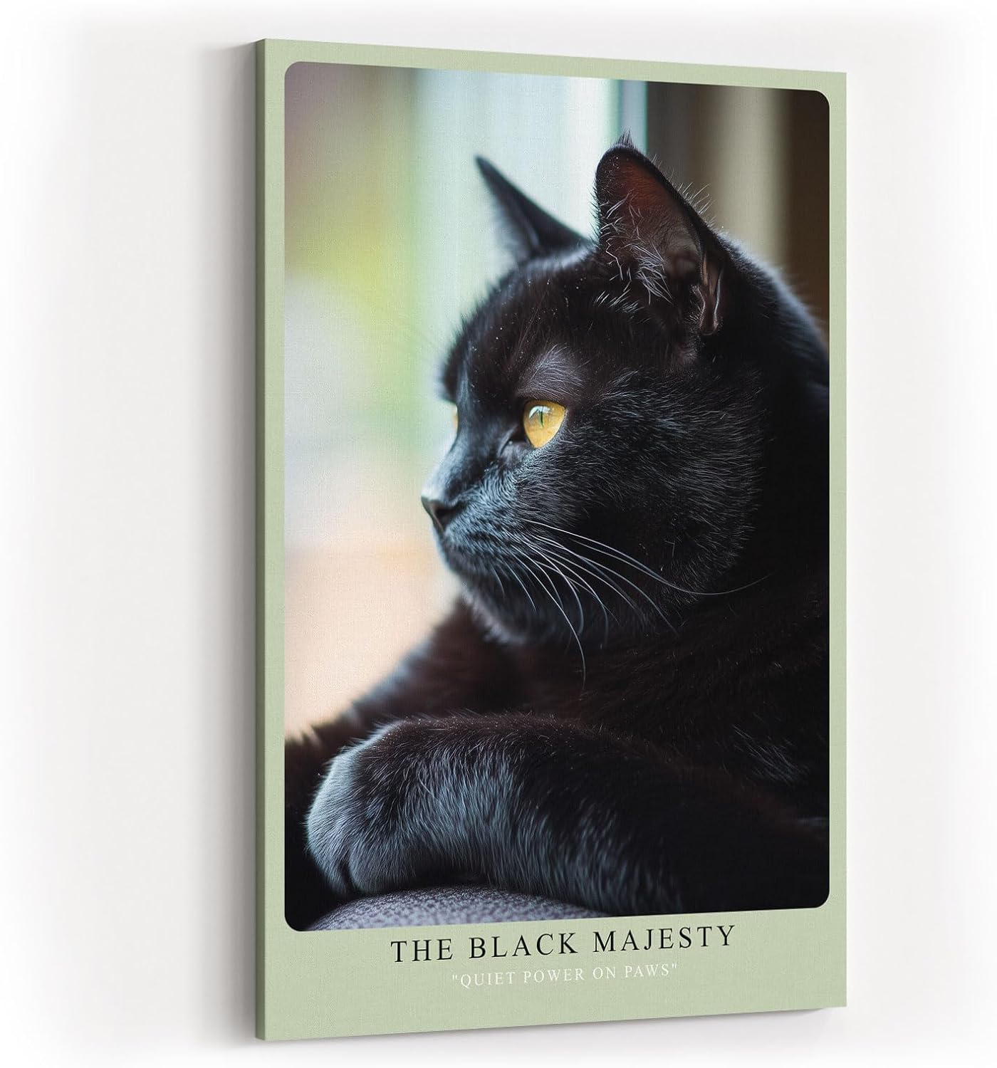 Paul Sinus Wandbild in 40x60cm schwarzer Kater im Profil – edles Tierporträt mit intensiven Augen für stilvolle Raumgestaltung