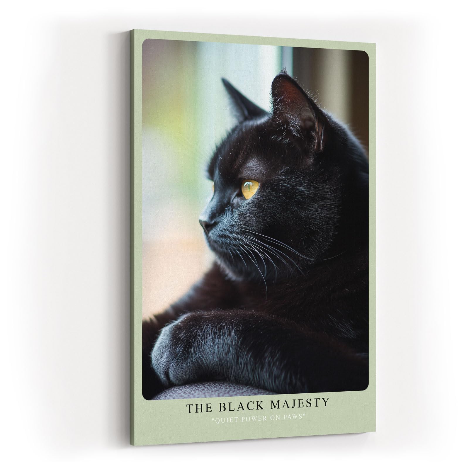 Paul Sinus Wandbild in 40x60cm schwarzer Kater im Profil – edles Tierporträt mit intensiven Augen für stilvolle Raumgestaltung