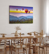 Paul Sinus Wandbild 120x80cm Heißluftballons über Berge Berglandschaft Himmel Sonnenuntergang