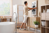 Paul Sinus Poster/Leinwandbild/Rahmenoption – Süßer Panda auf Toilette – Lustige WC-Deko für dein Badezimmer