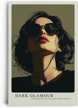 Paul Sinus Leinwandbild 60x90cm stilvolle Frau mit Sonnenbrille in ausdrucksstarker Lichtstimmung – kunstvolles Leinwandbild für moderne Raumgestaltung