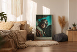 Paul Sinus Wandbild in 40x60cm Come Fly With Me Retro Pilot Woman in Aviator Jacket and Goggles in Sunlit Cockpit