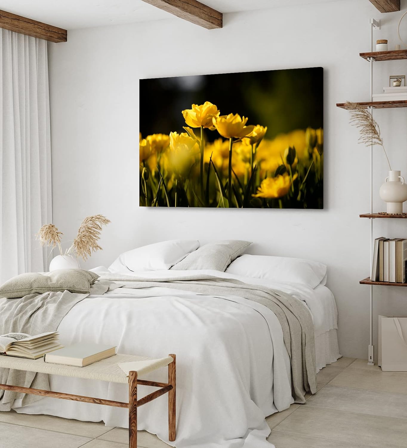 Paul Sinus Wandbild 120x80cm Gelbe Tulpen Blumen Blüten Fotokunst Sommer