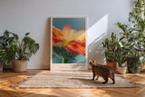 Paul Sinus Kunstdruck 40x60cm Fire Bloom – Blüte im Licht des Morgens mit funkelnden Tautropfen