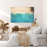 Paul Sinus Wandbild 120x80cm Strand aus der Vogelperspektive Türkis Meer Ozean Sandstrand
