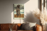 Paul Sinus Wandbild in 40x60cm Cosmic Wanderer – Astronautin in Getreidefeld unter wolkenverhangenem Himmel