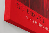 Paul Sinus Wandbild in 40x60cm The Red Veil – Abstraktes Kunstwerk mit dynamischen Linien in kräftigen Rottönen